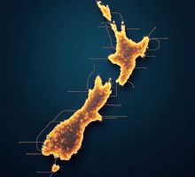 new zealand with wires connecting it